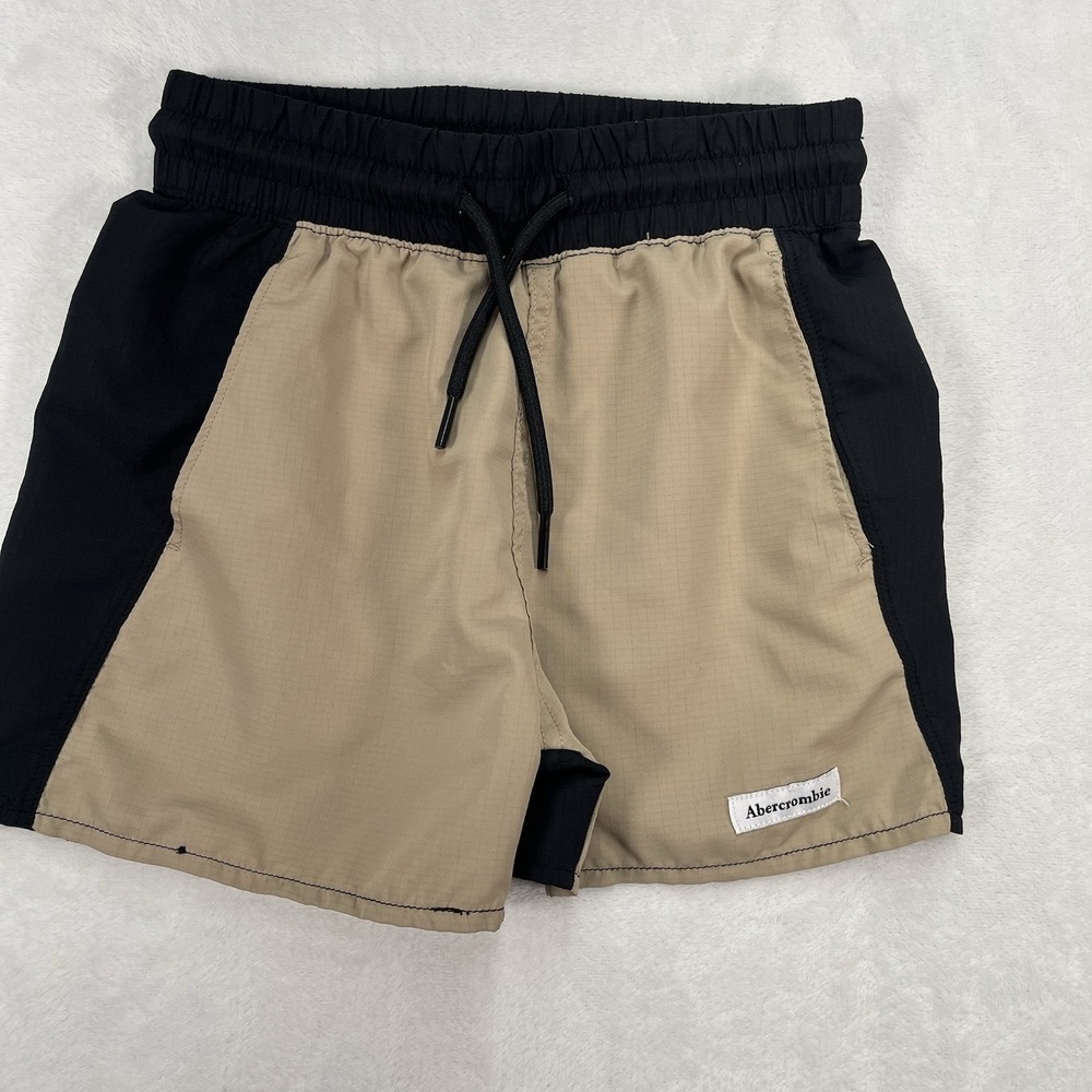 Abercrombie Kids Active Shorts Boys 5/6 Tan Black Fitness Running‎ Outdoors